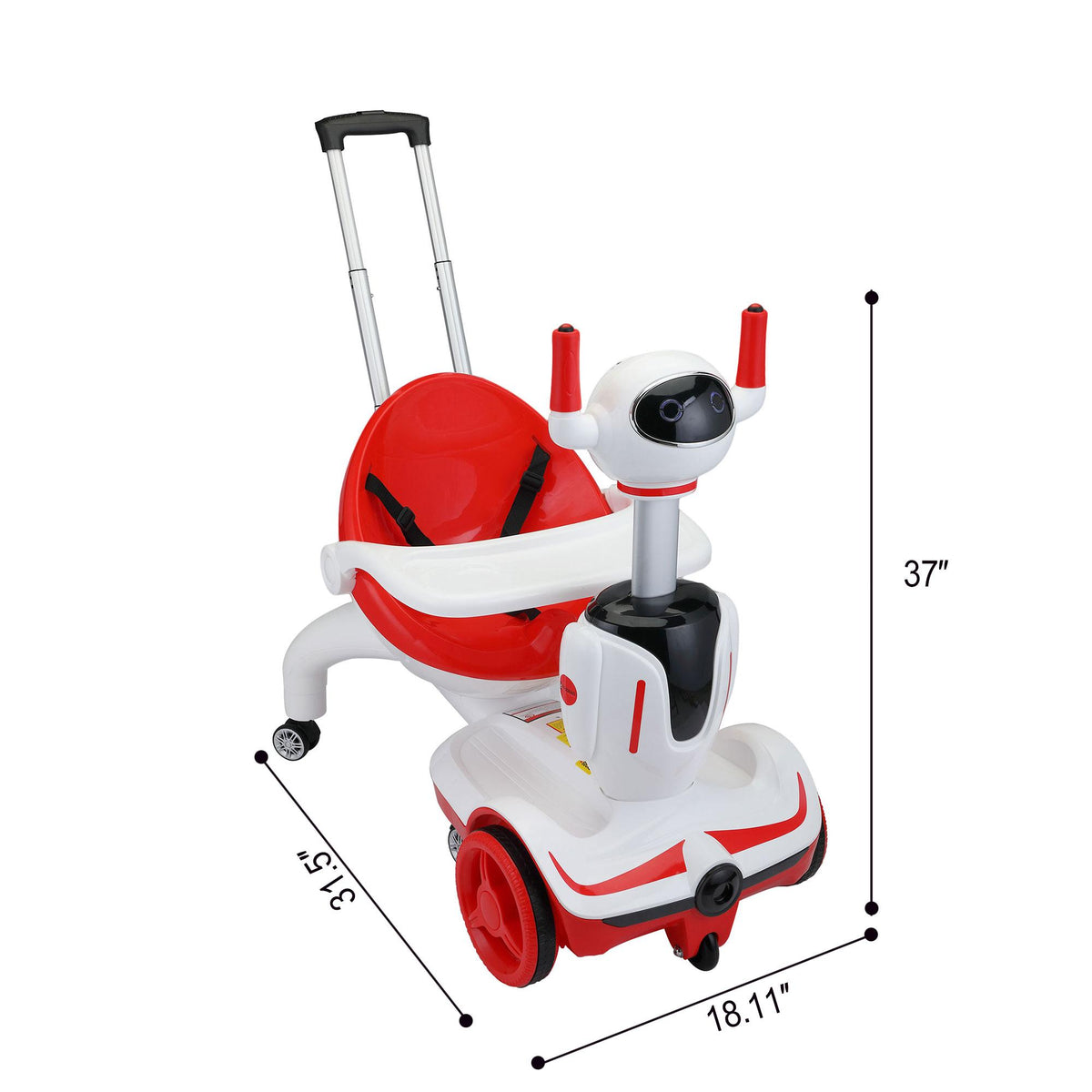 Private Jungle Ride On Cars, Kids Stroller Tricycle with Adjustable Push Handle