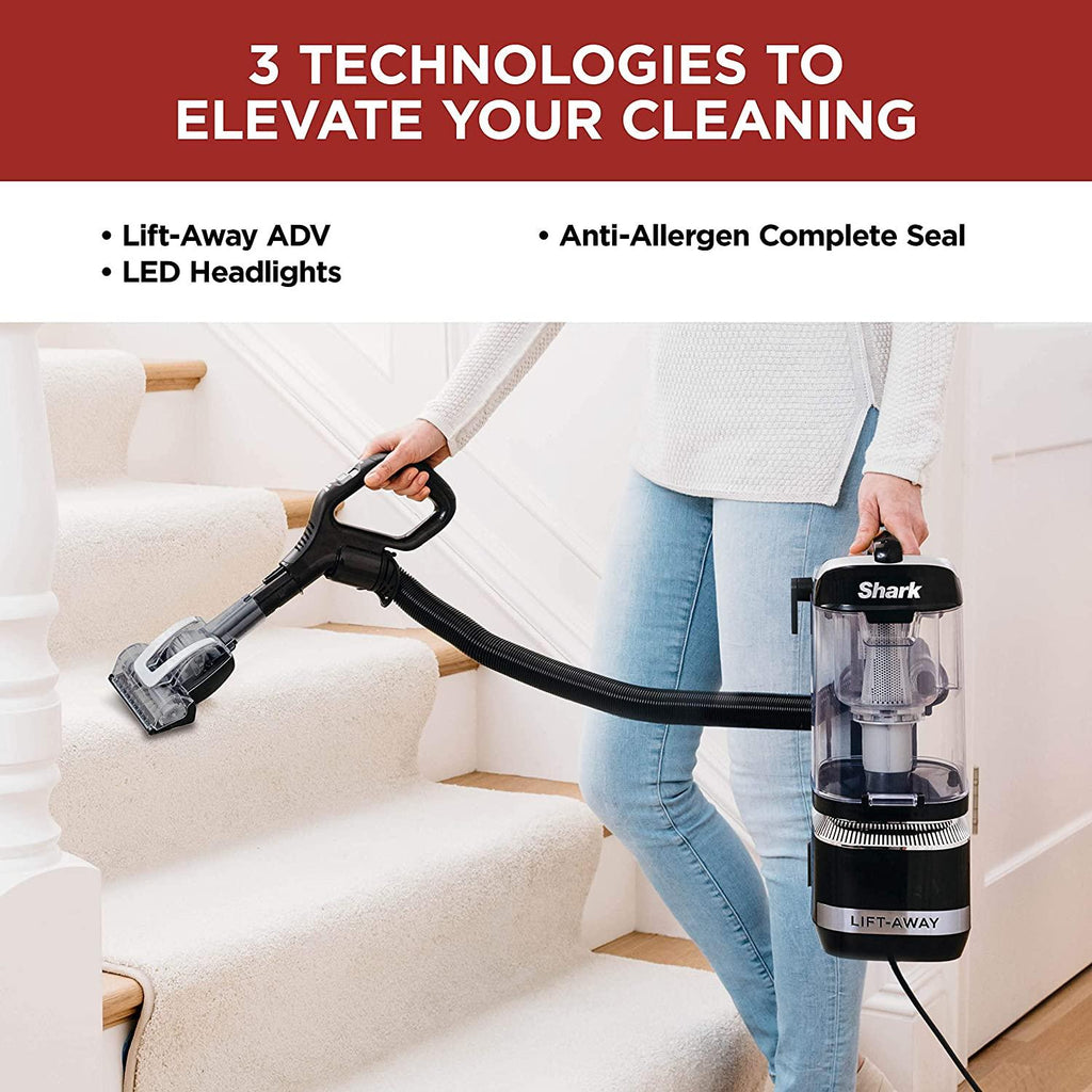 Shark LA322 Navigator Lift-Away ADV Corded Upright Vacuum with Pet Power Brush Crevice and Upholstery Tool, Black