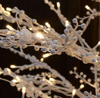 - 7' Ft Winterberry White Pre-Lit Christmas Holiday Tree  (No Box)