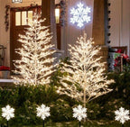 - 7' Ft Winterberry White Pre-Lit Christmas Holiday Tree  (No Box)