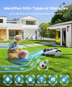 N1600 PRO Wireless Robot Lawn Mower, RTK+Vision Navigation, 0.4 Acre Coverage, APP Smart Control, Multi-Zone Mowing, Ordered Cutting Path, Smart Robot Lawn Mower for Yards