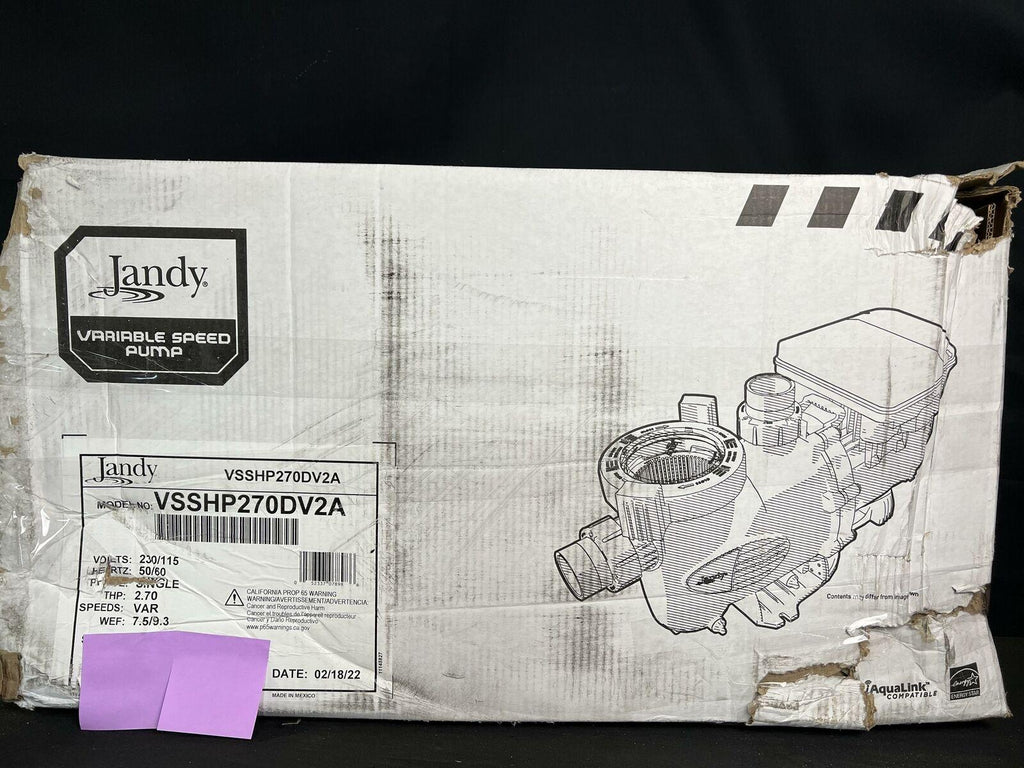 jandy vsshp270dv2a 115/230v 50/60hz variable speed pump new open box