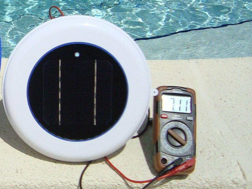 solar powered pool ionizer | led on/off | kills algae | covers up to 35,000 gal