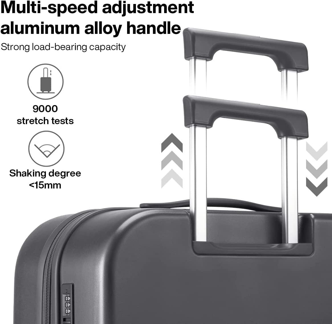 Carry on Luggage, Mixi Suitcase Spinner Wheels Luggage Hardshell Lightweight Rolling Suitcases PC with Cover &amp; TSA Lock for Business Travel