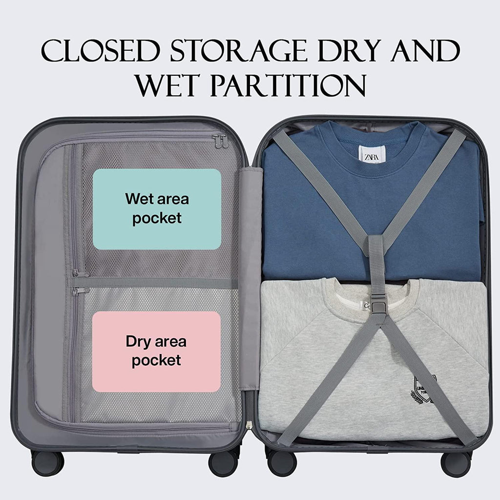 Carry on Luggage, Mixi Suitcase Spinner Wheels Luggage Hardshell Lightweight Rolling Suitcases PC with Cover &amp; TSA Lock for Business Travel