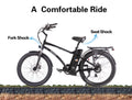SOHOO 48V500W13Ah 26" Adult Step-Over Beach Cruiser Electric Bicycle (Fit 5Ft3in to 6Ft8in) (Black)