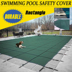 green mesh safety pool cover 18x36ft rectangular in ground swimming pond