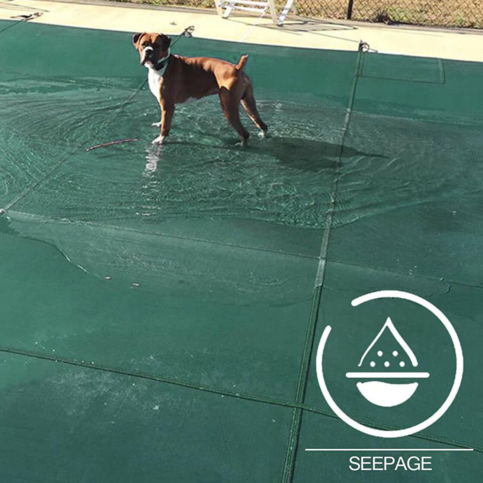 green mesh safety pool cover 18x36ft rectangular in ground swimming pond