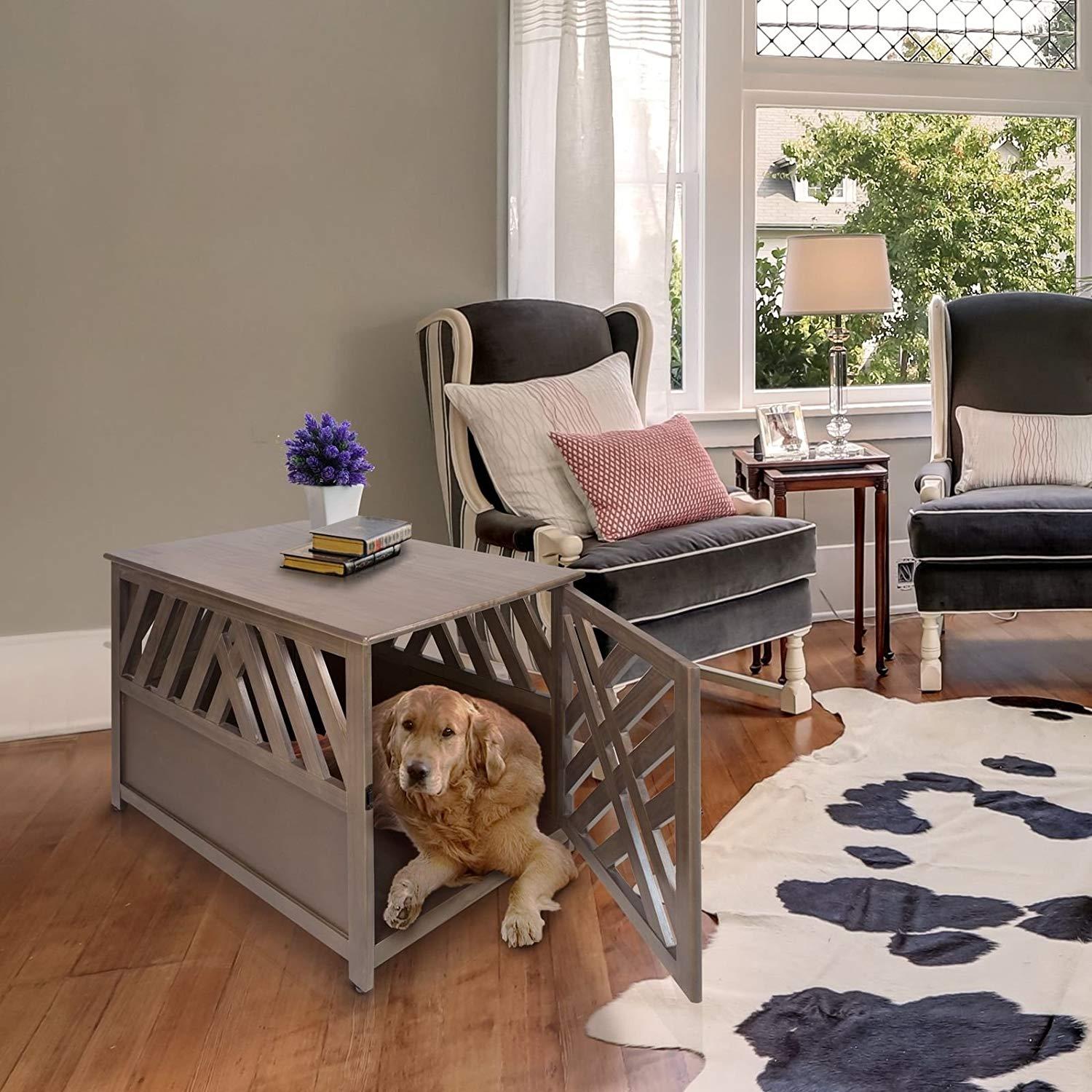 Hot Sale! Dog Pet Crate Wooden End Table Medium Puppy Bed CaKennel