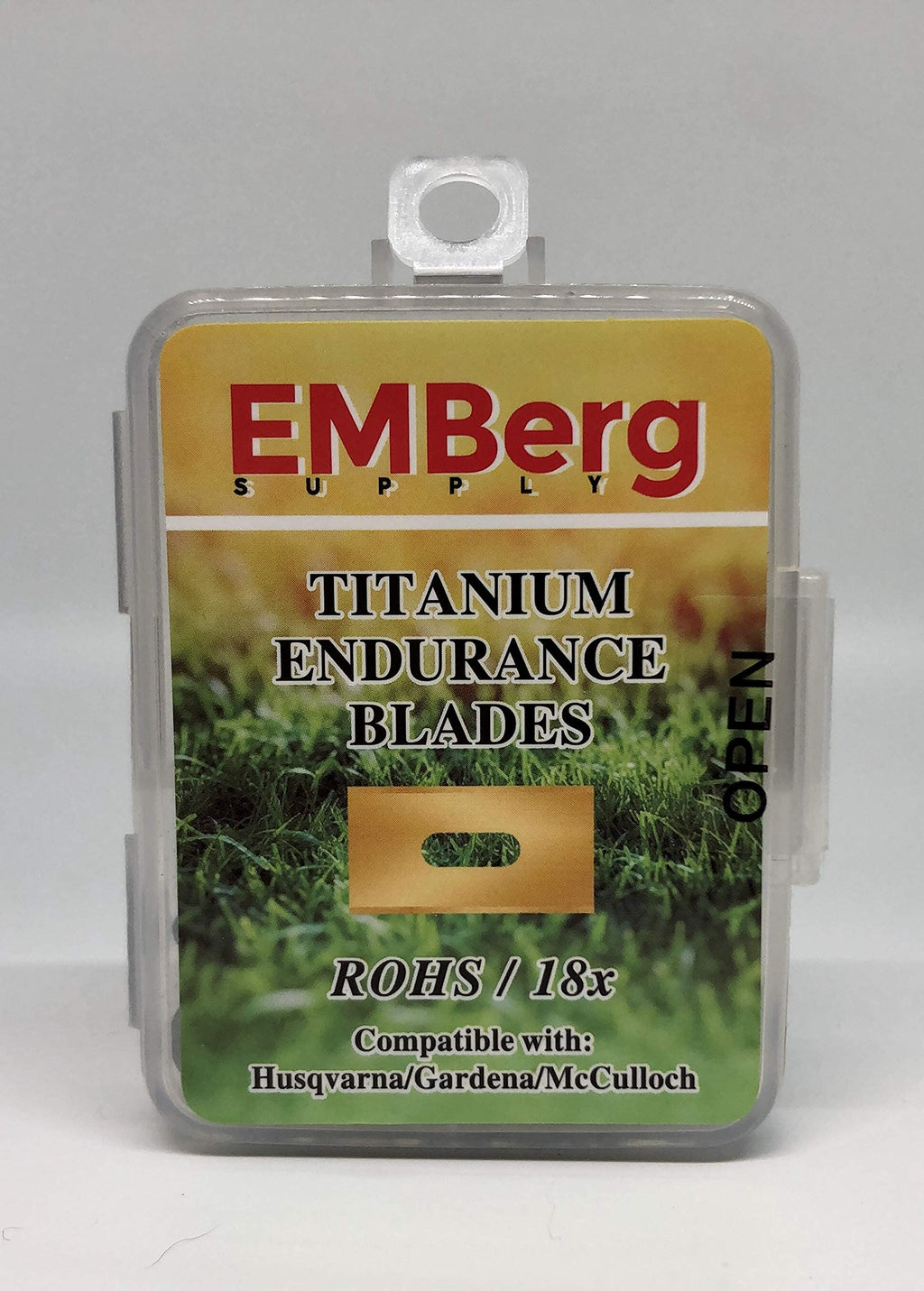 EMBerg Endurance Blades (18 Pack) for  Automower  McCulloch Robotic Lawnmower Mowing Lawn Mower Robo Robot Accessories Replacement Blade for 315 430 435 450 Others. (ium Coated)