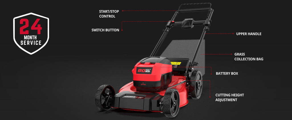 80V 21-Inch Brushless Cordless Push Lawn Mower Steel Deck with 6.0Ah Battery and Charger