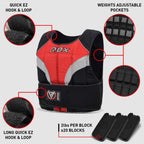RDX 40LBS Weighted Weight Vest With 20 Removable 2lbs Weights Strength Training