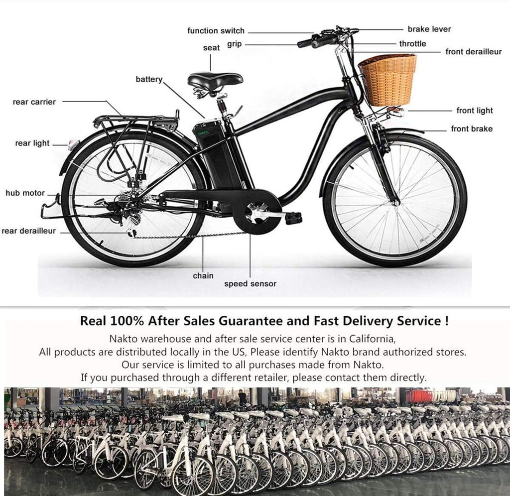 26" City Electric Bicycle Assisted Bicycle for Men with Removable 36V 10A LarCapacity Lithium Battery Ebike and Charger