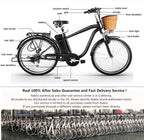 26" City Electric Bicycle Assisted Bicycle for Men with Removable 36V 10A LarCapacity Lithium Battery Ebike and Charger