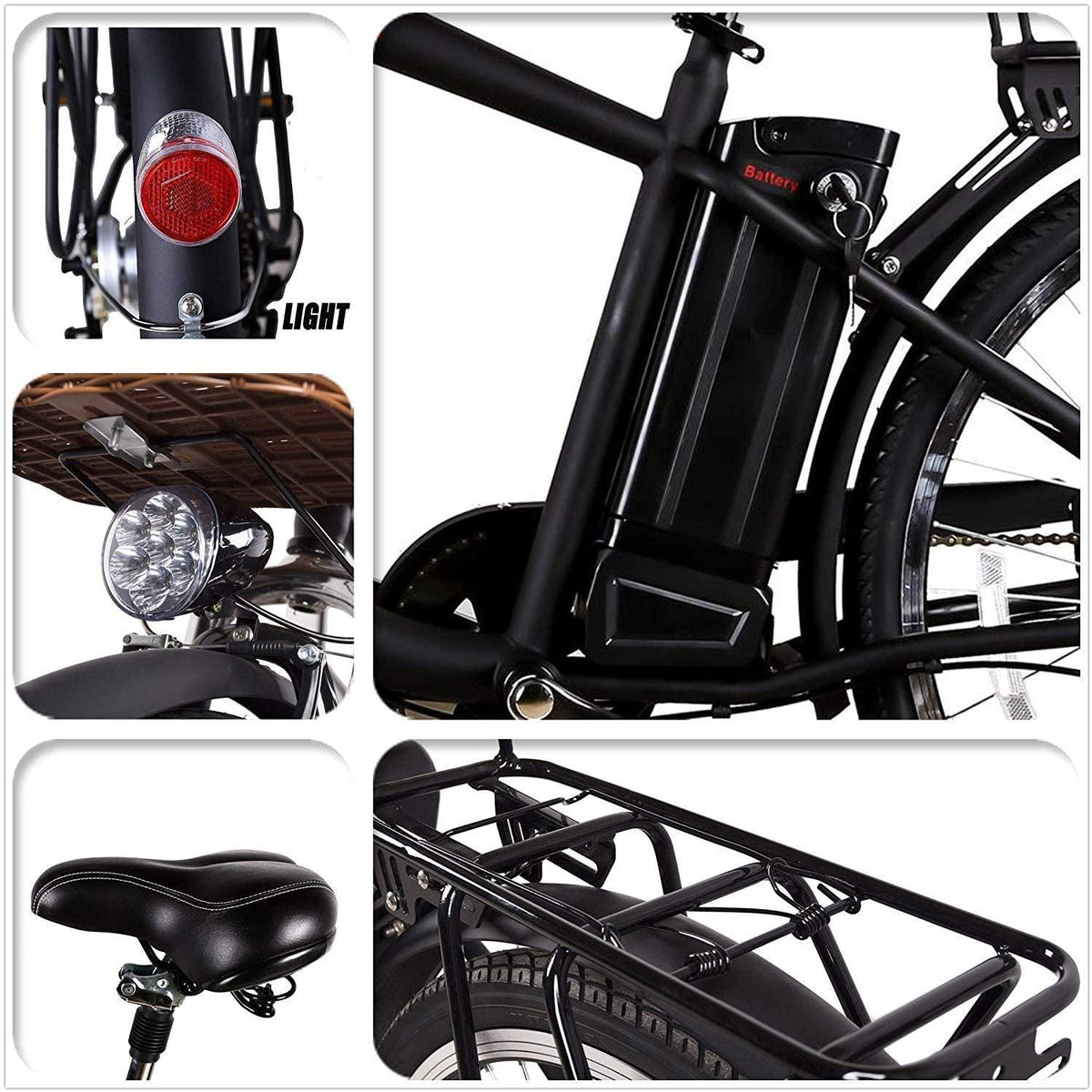 26" City Electric Bicycle Assisted Bicycle for Men with Removable 36V 10A LarCapacity Lithium Battery Ebike and Charger