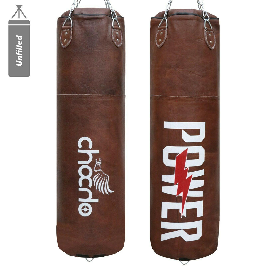 Cowhide Leather Punch Bag Punching kick Boxing Gloves Punchbag Heavy Bags MMA