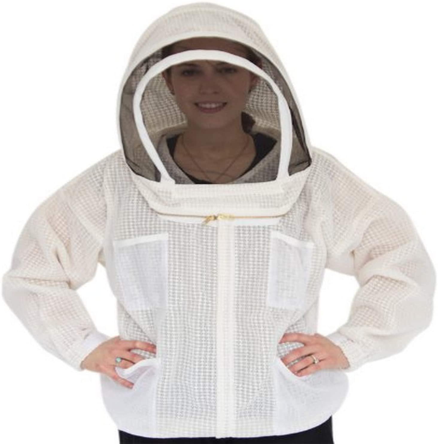 ultra breeze large beekeeping jacket with veil, 1-unit, white