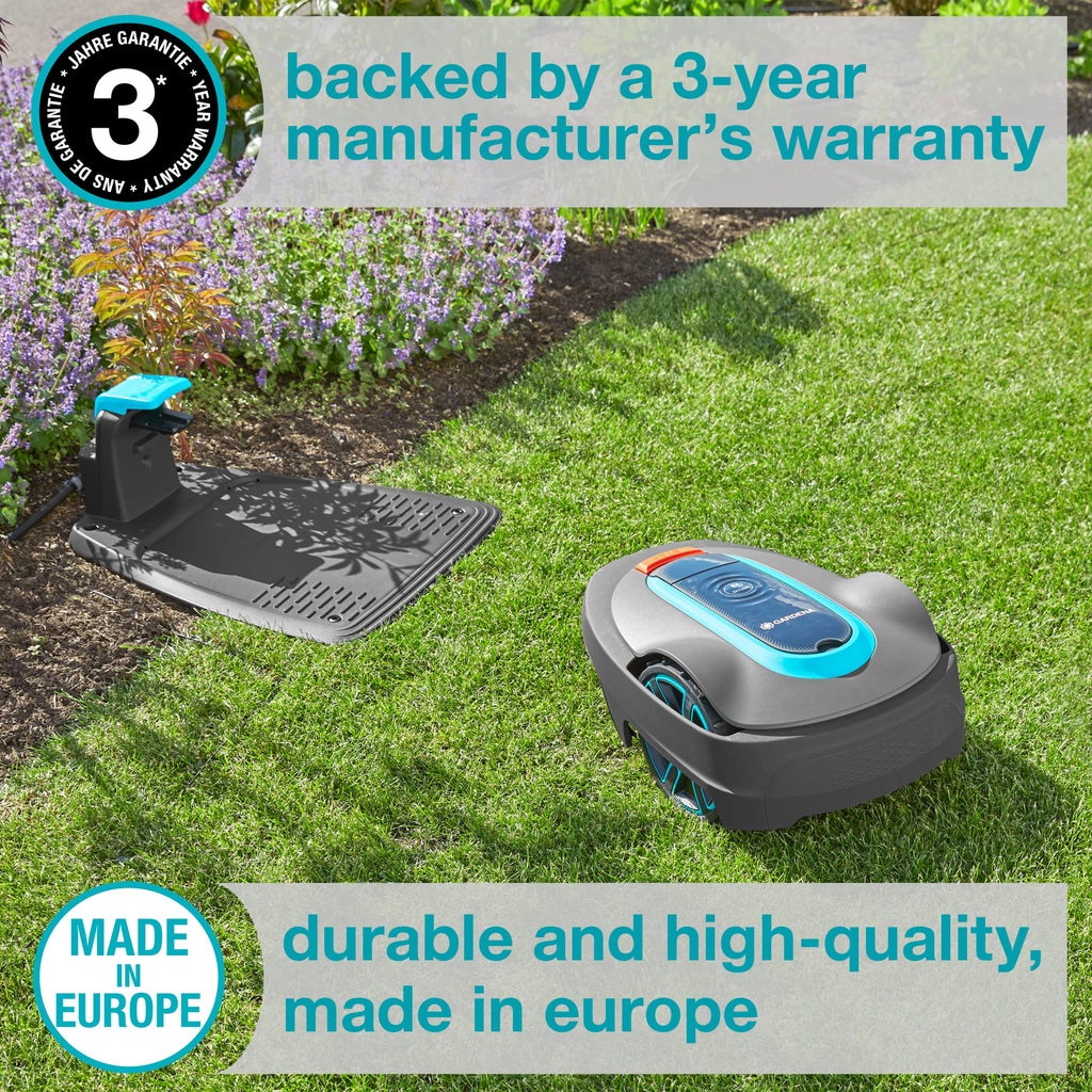 15001-41 SILENO City - Automatic Robotic Lawn Mower, with Bluetooth app and Boundary Wire, one of quietest in its Class, for lawns up to 2700 Sq Ft, Made in Europe, Grey