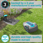 15001-41 SILENO City - Automatic Robotic Lawn Mower, with Bluetooth app and Boundary Wire, one of quietest in its Class, for lawns up to 2700 Sq Ft, Made in Europe, Grey