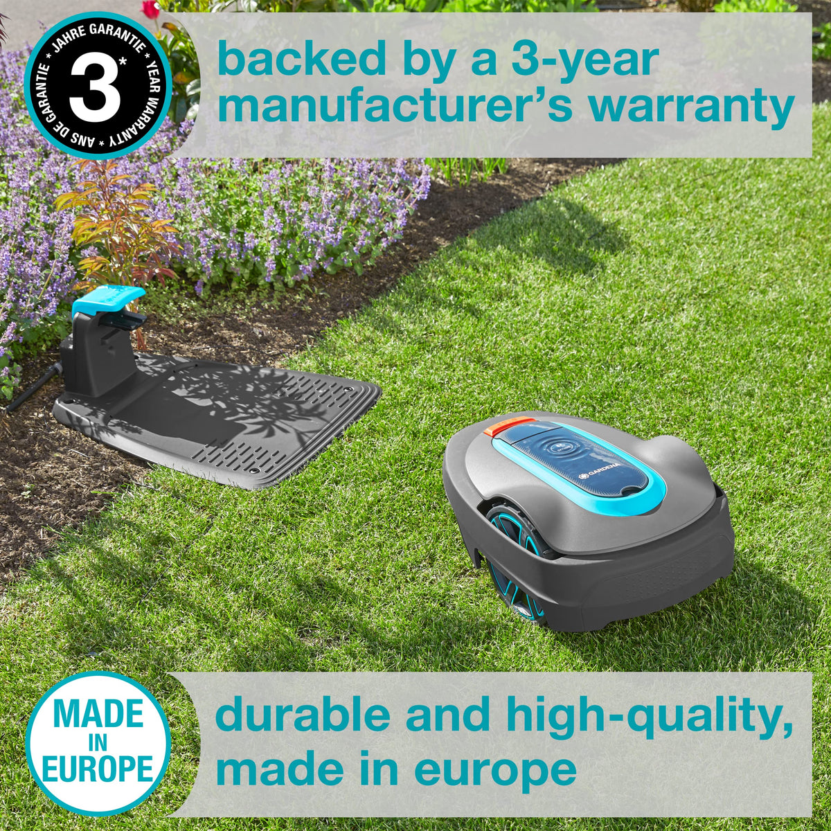 15001-41 SILENO City - Automatic Robotic Lawn Mower, with Bluetooth app and Boundary Wire, one of quietest in its Class, for lawns up to 2700 Sq Ft, Made in Europe, Grey
