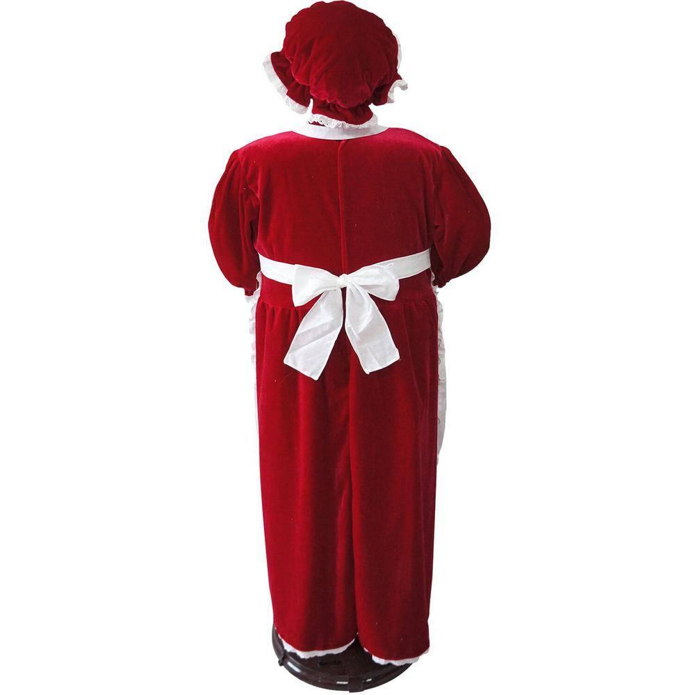 58 in. Christmas African American Dancing Mrs. Claus with Gift and Basket