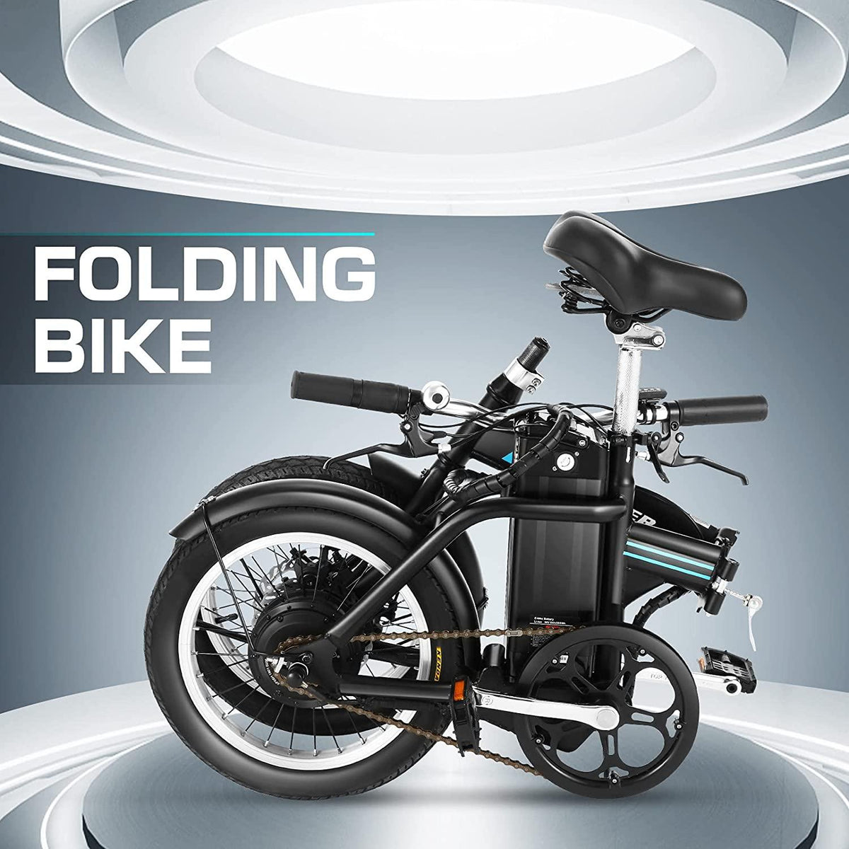 ANCHEER Folding Electric Bike, 16'' Electric Bicycles with 8Ah Removable Battery, 15-30 Mile RanPower Assist City Ebike