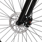 Mountain Bike for Adult and Teens, 21 Speed MTB Bike Carbon Steel Frame 24 Inches Wheels Outroad Bikes Double-Kill Disc Brake System (Black/White, 24 Inch Wheels)