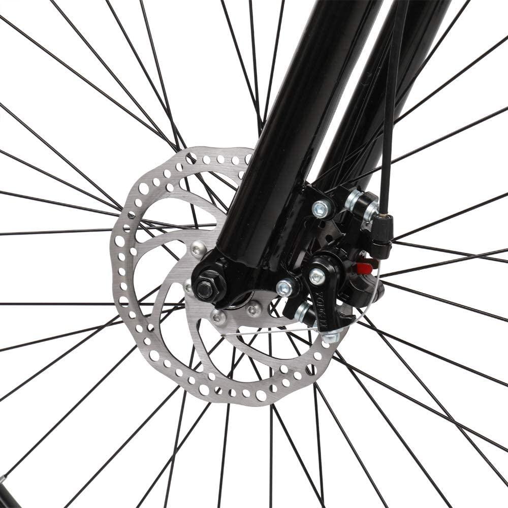 Mountain Bike for Adult and Teens, 21 Speed MTB Bike Carbon Steel Frame 24 Inches Wheels Outroad Bikes Double-Kill Disc Brake System (Black/White, 24 Inch Wheels)