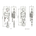 Hoist 1 Ton Hand Operated Manual Chain Pulley Puller Block T010 ECs