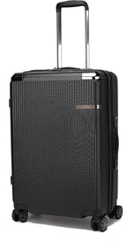 MKF Luggage collection – ed with a Polycarbonate Aluminum corner armor Fashion Travel Spinner Hardshell Lightweight Suitcase Black.