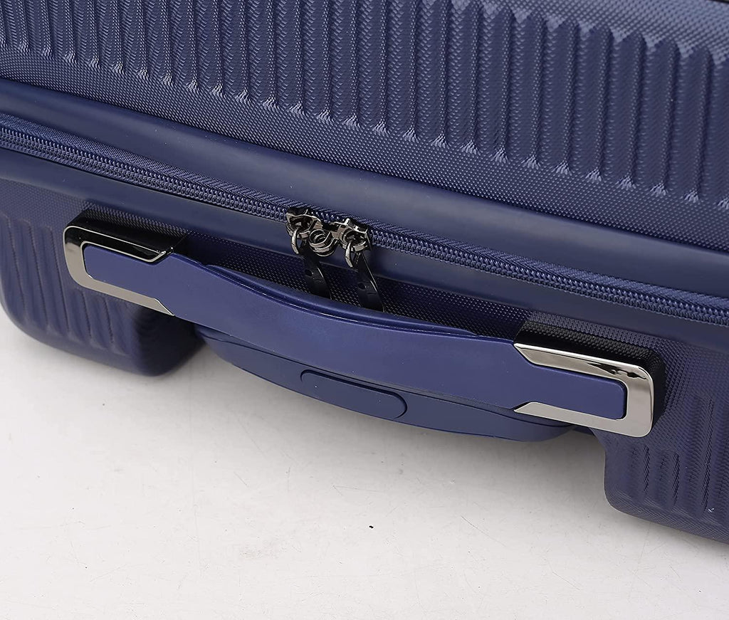 MKF Luggage collection – ed with a Polycarbonate Aluminum corner armor Fashion Travel Spinner Hardshell Lightweight Suitcase Black.