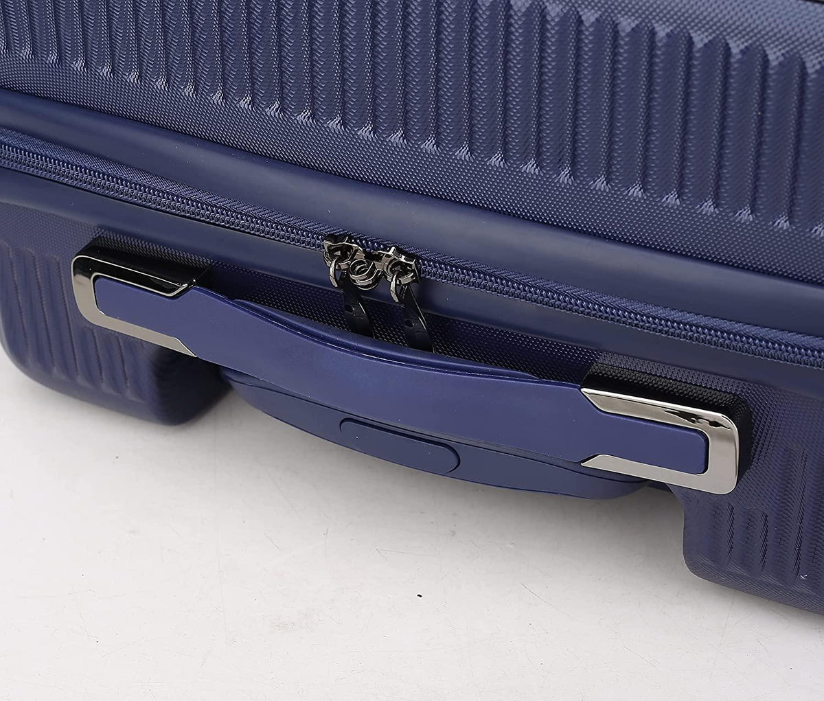 MKF Luggage collection – ed with a Polycarbonate Aluminum corner armor Fashion Travel Spinner Hardshell Lightweight Suitcase Black.