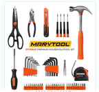 57 Piece Basic Tool Set, Home Repair Hand Tool Kit, General Household Tool Box, Portable Toolbox with StoraCase for Homeowner, DIY, Handyman, Women, Men