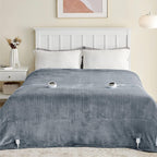 Bedsure Fleece Electric Blanket - Heated Blanket, 10 Heat Settings Heating Blanket with 10 Time Settings, 8hrs Timer Auto Shut Off, Dual Control (90×100 inches, Grey)