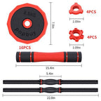 A Pair of Exercise Dumbbells Set,Dumbbell Weight Set Adjustable Weight Barbell Dumbbells Strength Training Equipment Barbell for Home Gym閿44 LBS*2閿