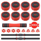 A Pair of Exercise Dumbbells Set,Dumbbell Weight Set Adjustable Weight Barbell Dumbbells Strength Training Equipment Barbell for Home Gym閿44 LBS*2閿