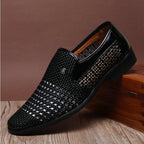 Summer Breathable Middle-Aged Cut-Outs Slip On Shoes