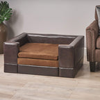 Christopher Knight Home Rover LarChocolate Brown Leather Pet Sofa Bed, 37.75 x 30.70