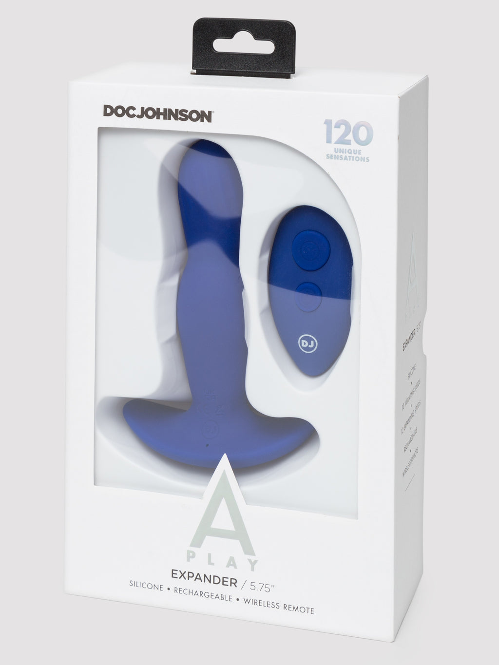 Doc Johnson A-Play Remote Control Inflatable Butt Plug, Blue