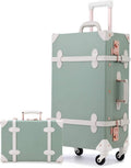 2 Piece  Luggage Set 26inch Trolley Suitcase 12inch PU Leather Handbag with TSA Lock (Matcha Green)