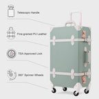 2 Piece  Luggage Set 26inch Trolley Suitcase 12inch PU Leather Handbag with TSA Lock (Matcha Green)