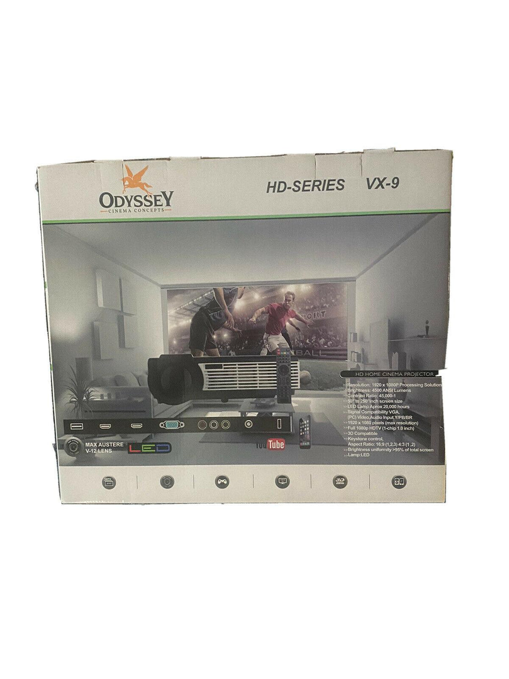 odyssey hi def tv projector