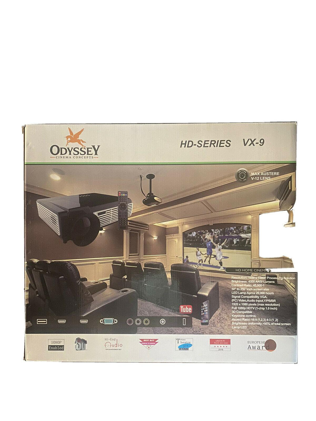 odyssey hi def tv projector