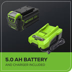 40V 19" Brushless Lawn Mower (High Wheel), 5.0Ah Battery