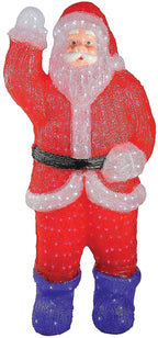 3.75' Red and Blue Lighted Commercial Grade Santa Claus Outdoor Christmas Decor