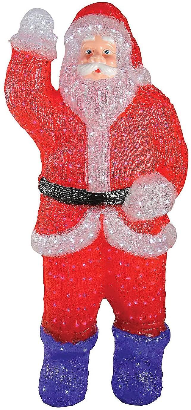 3.75' Red and Blue Lighted Commercial Grade Santa Claus Outdoor Christmas Decor
