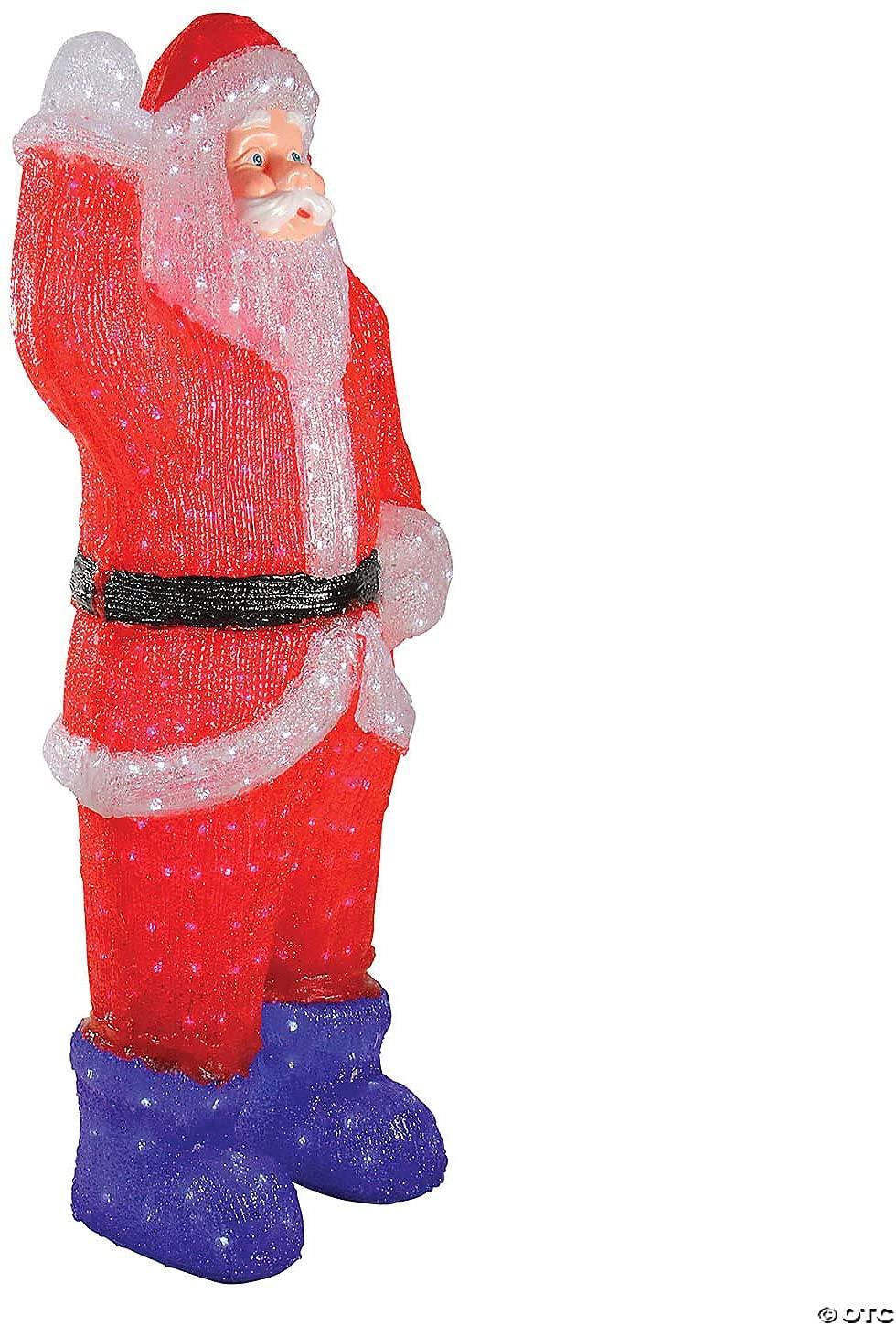 3.75' Red and Blue Lighted Commercial Grade Santa Claus Outdoor Christmas Decor