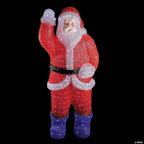 3.75' Red and Blue Lighted Commercial Grade Santa Claus Outdoor Christmas Decor