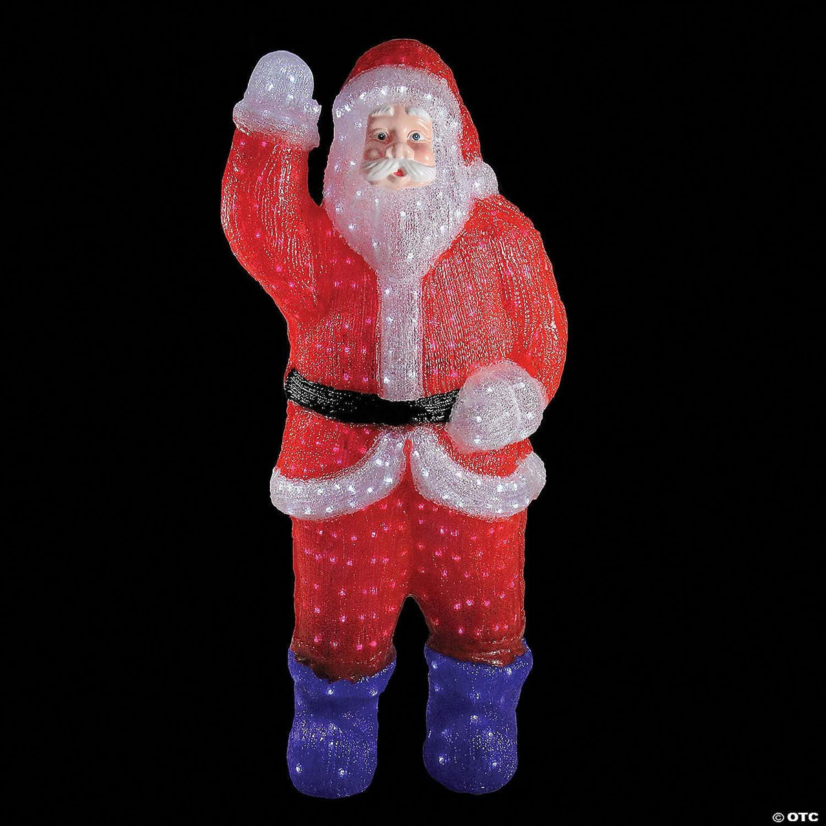 3.75' Red and Blue Lighted Commercial Grade Santa Claus Outdoor Christmas Decor