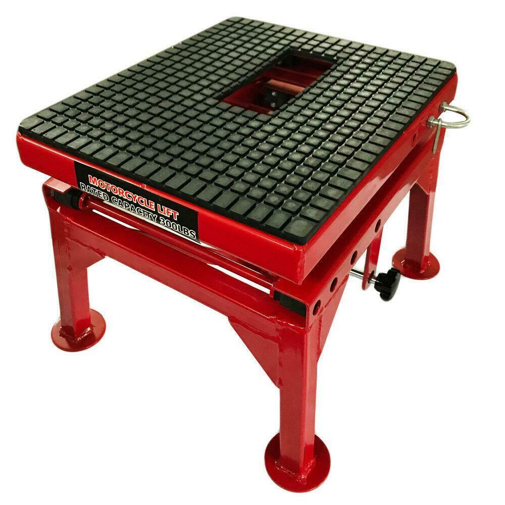300lb Motorcycle Table Hydraulic Scissor Floor Jack  ATV Dirt Bikes Lift Table